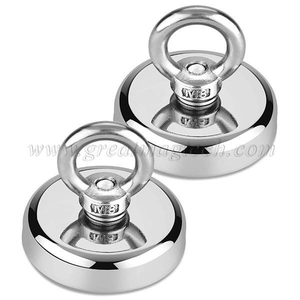 Super Strong Neodymium Fishing Magnets With Countersunk Hole Eyebolt